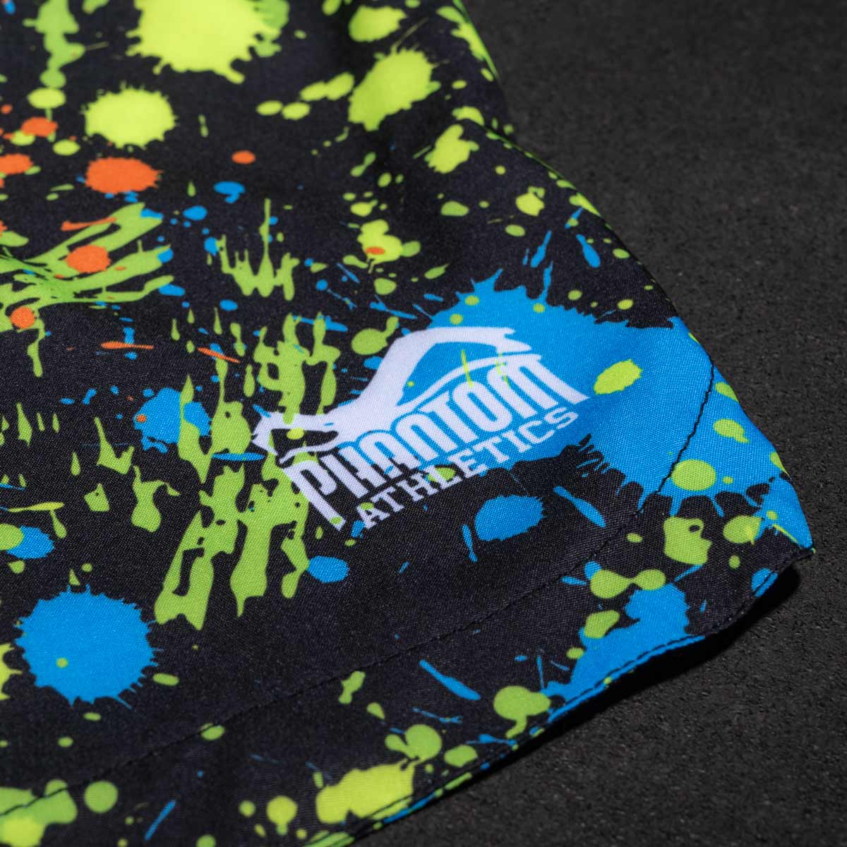 Phantom Athletics MMA-Shorts Fusion Splatter – Schwarz/Neon