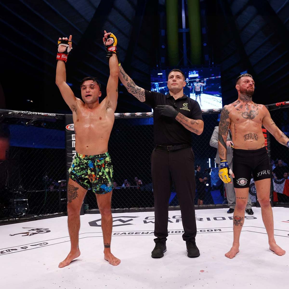 Phantom Athletics MMA-Shorts Fusion Splatter – Schwarz/Neon
