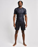 Caged Rashguard Tactical Korte Mouwen - Zwart