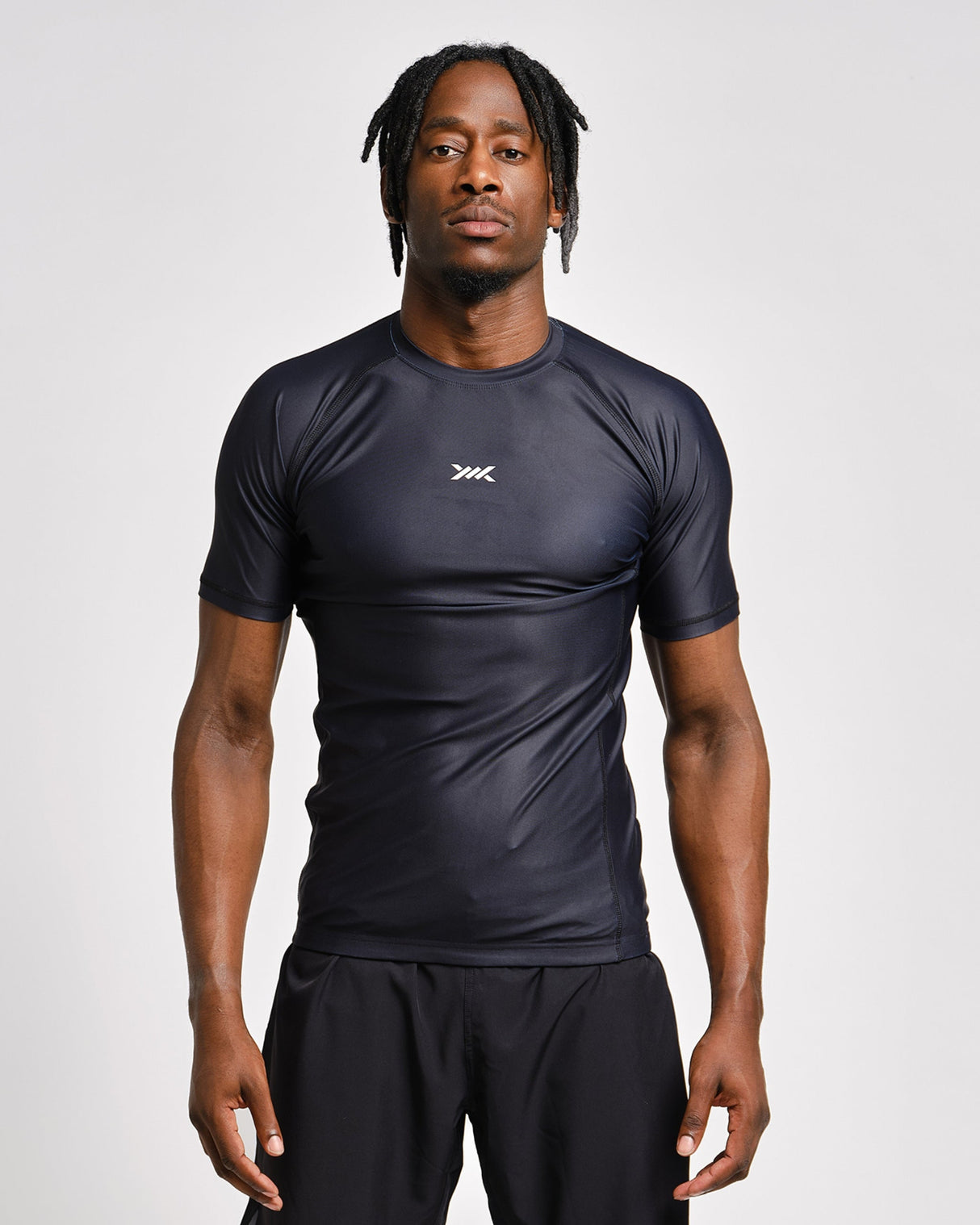 Caged Rashguard Tactical Korte Mouwen - Zwart