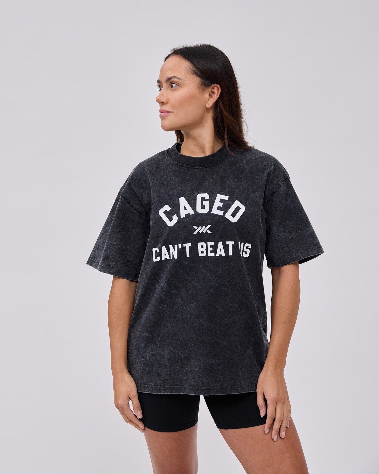 Caged Club T-shirt - Washed Zwart