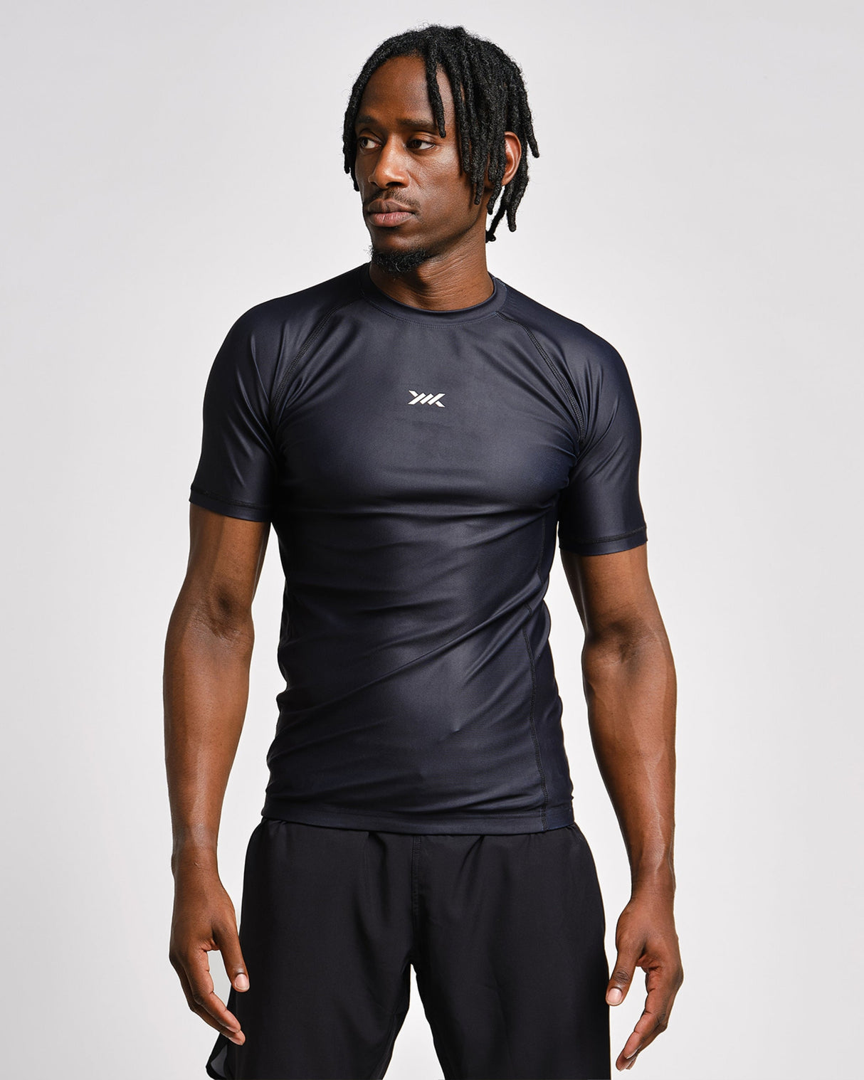 Caged Rashguard Tactical Korte Mouwen - Zwart