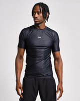 Caged Rashguard Tactical Korte Mouwen - Zwart