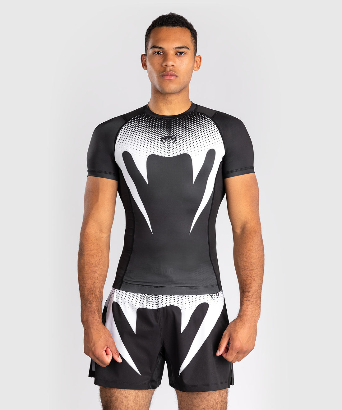 Venum No Gi Rashguard Korte Mouwen - Zwart/Wit
