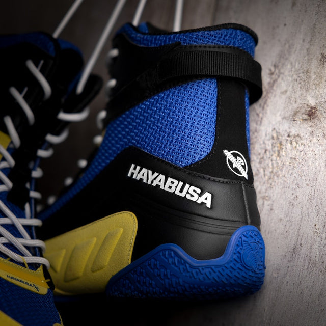 Ghete de box Hayabusa Talon – Albastru/Galben