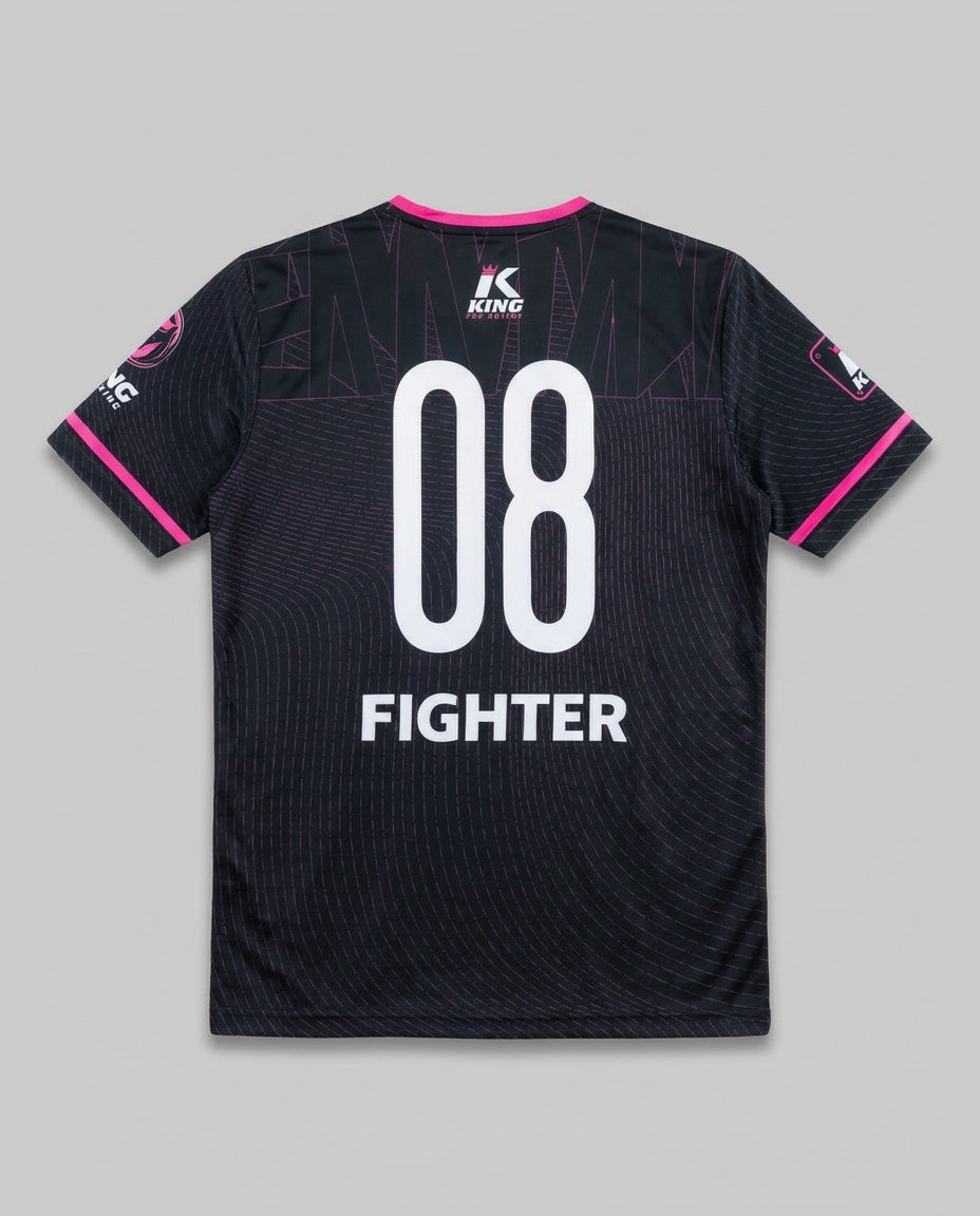 King Pro Boxing T-Shirt Dry-Fit '08' - Zwart/Roze