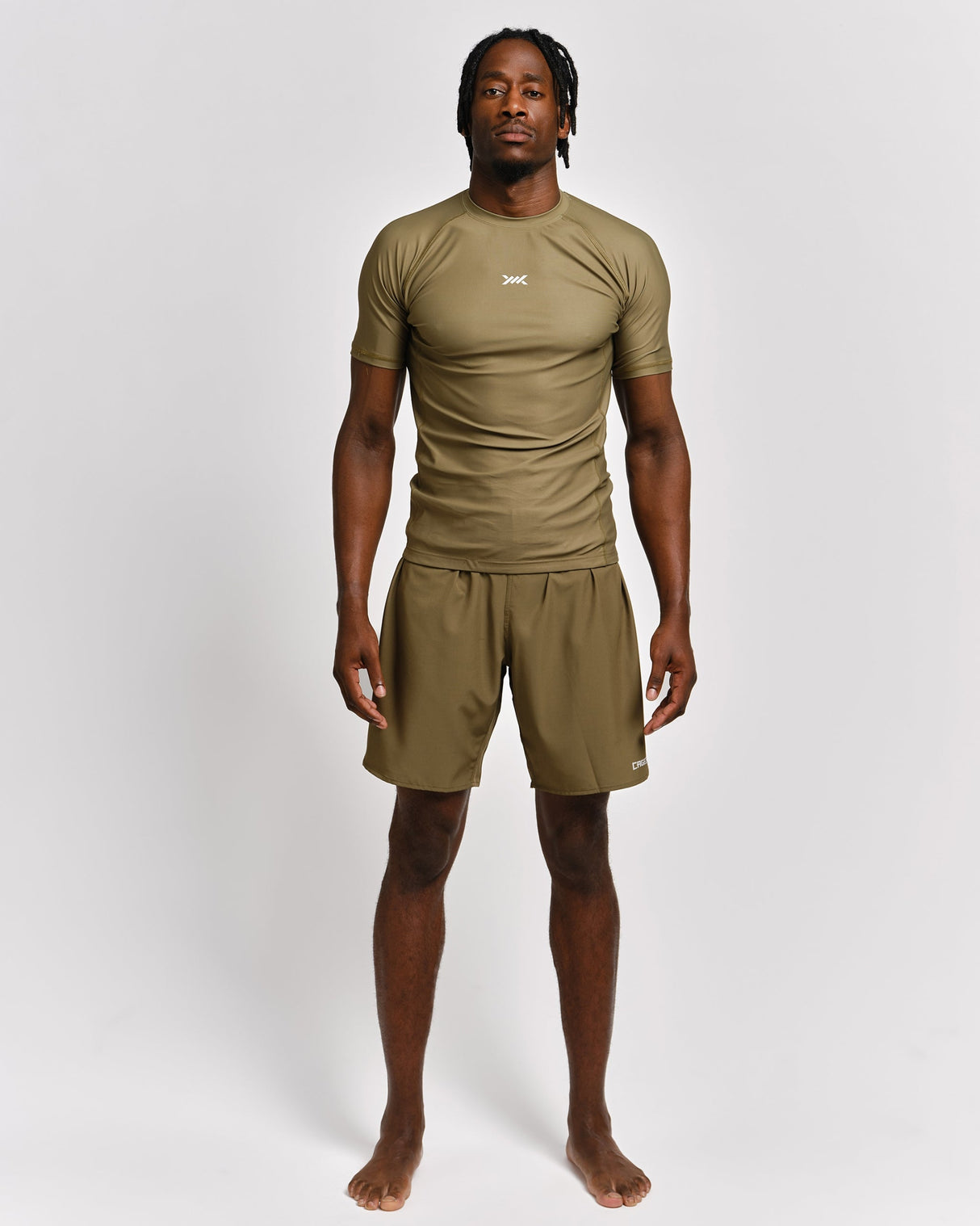 Caged Rashguard Tactical Korte Mouwen - Legergroen