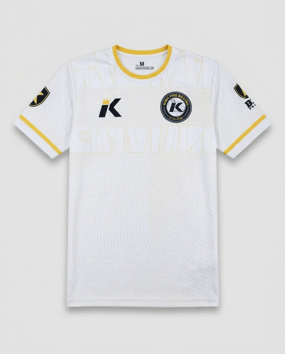 King Pro Boxing T-Shirt Dry-Fit '08' - Wit/Goud