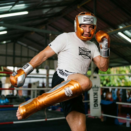 Caneleiras Phantom Athletics Mexico – Laranja/Prateado
