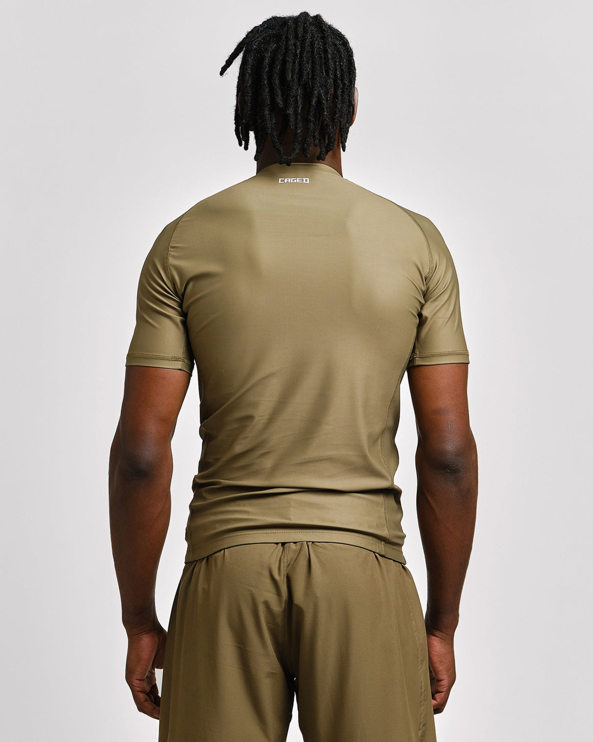 Caged Rashguard Tactical Korte Mouwen - Legergroen