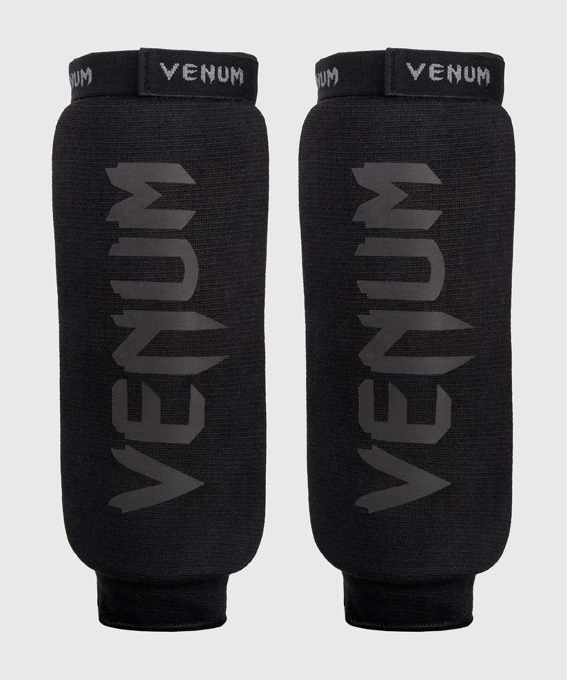 Venum Kickboks Scheenbeschermers Kontact zonder voet - Zwart/Zwart