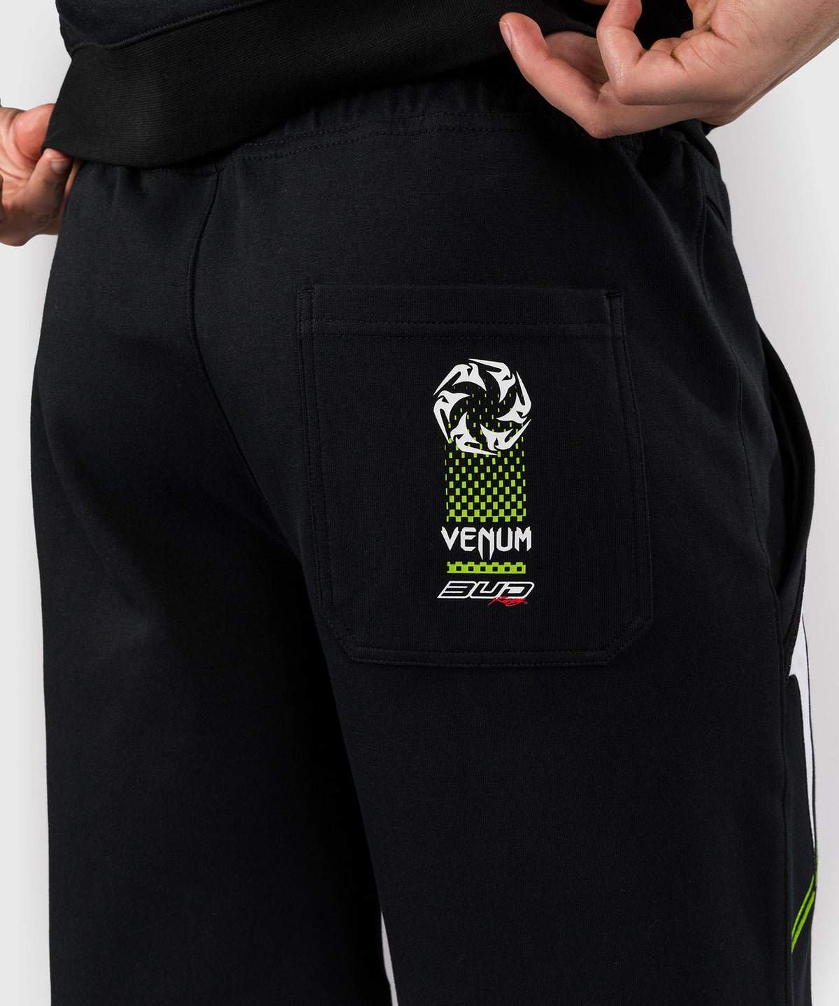 Venum x Bud Racing Shorts - Zwart/Wit/Limoengroen