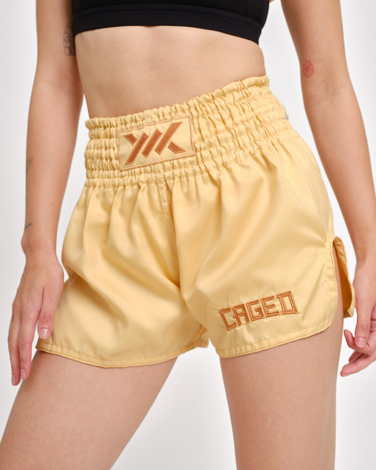 Caged Classic Muay Thai Shorts - Peach