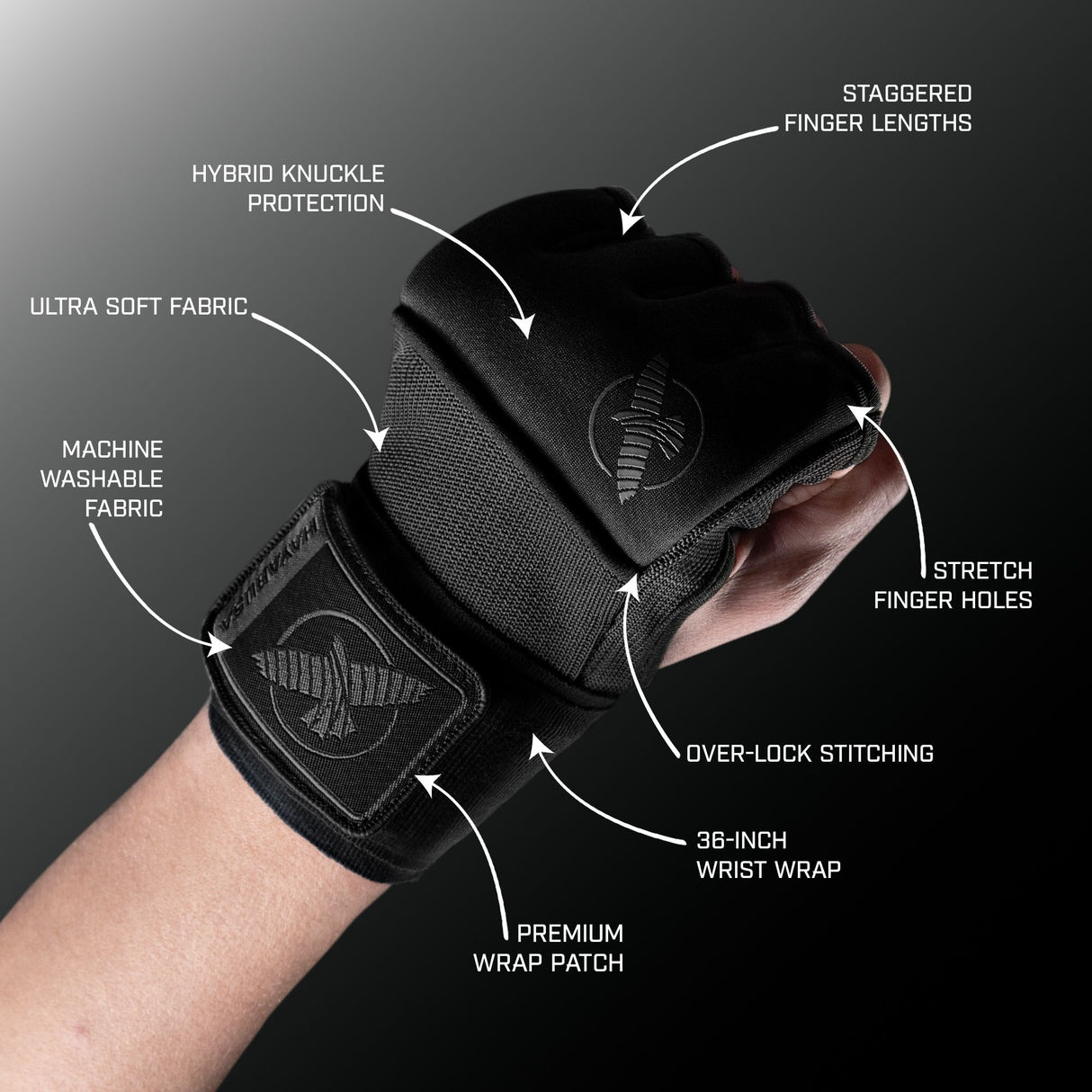 Hayabusa Handwraps Deluxe Quick - Zwart