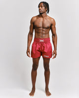 Caged Muay Thai Shorts Classic - Bordeaux Rood/Wit