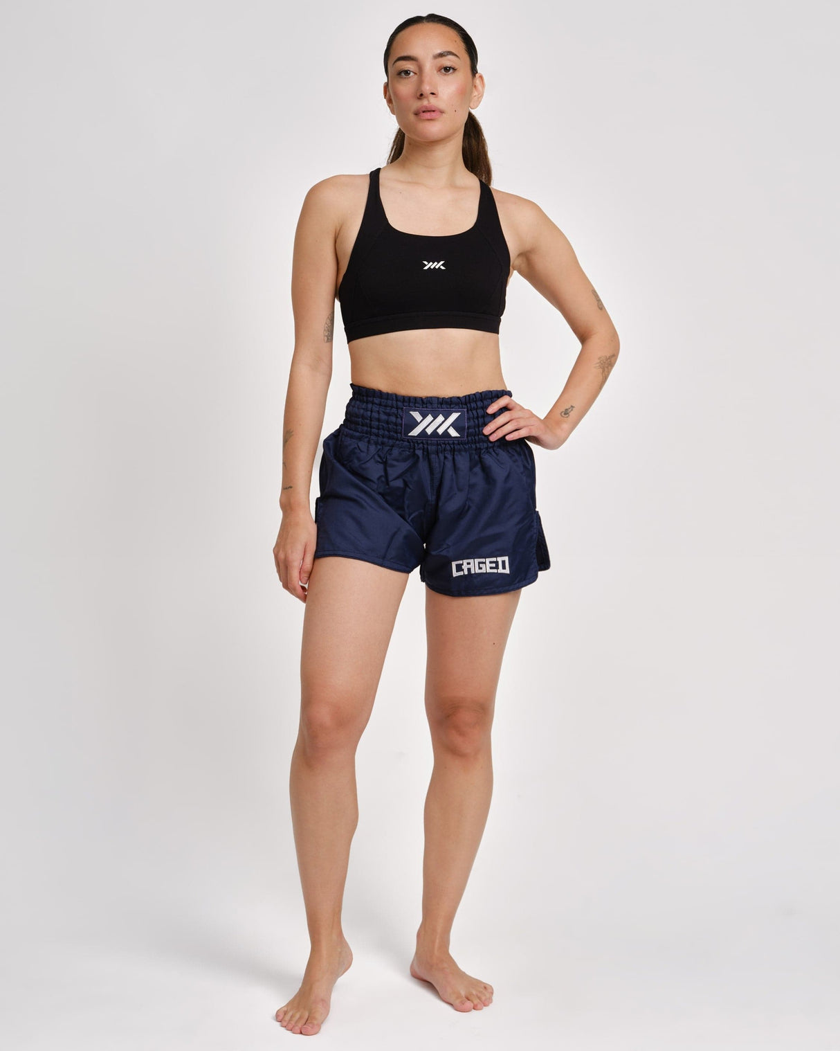 Caged Classic Muay Thai Shorts - Navy Blauw