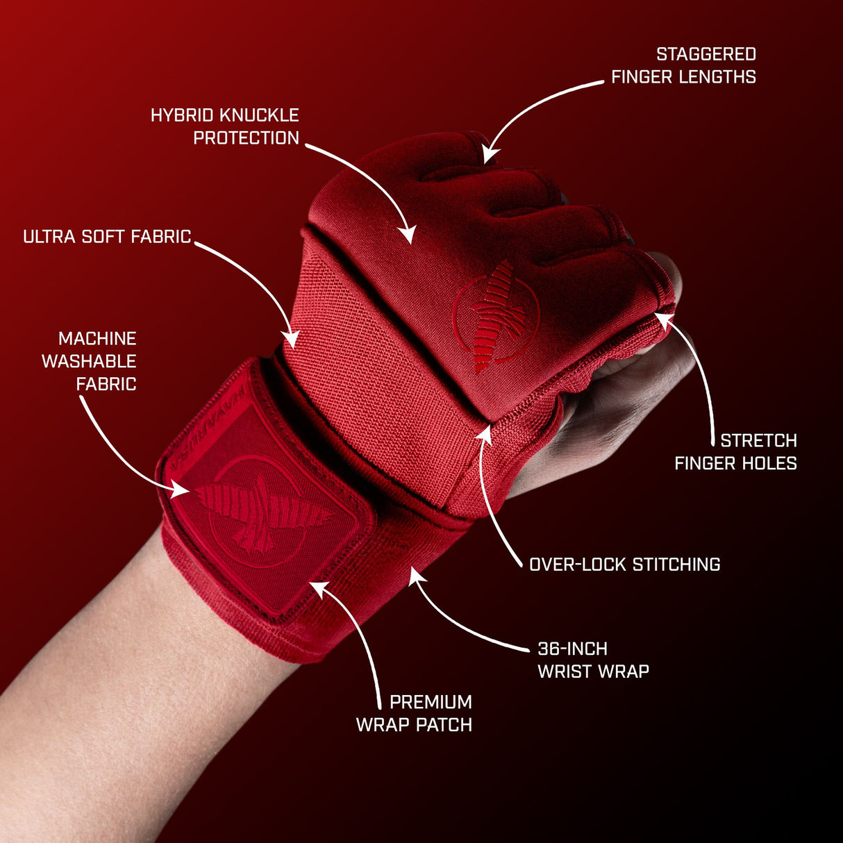 Hayabusa Bandages Deluxe Quick - Rood