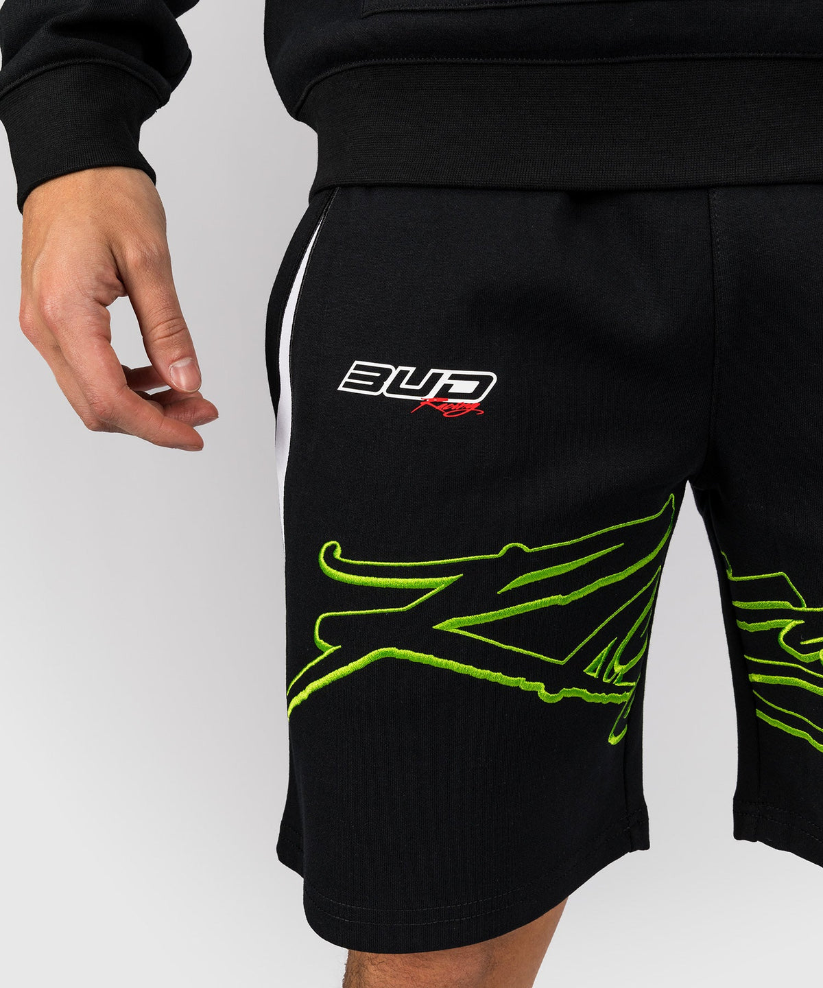 Venum x Bud Racing Shorts - Zwart/Wit/Limoengroen