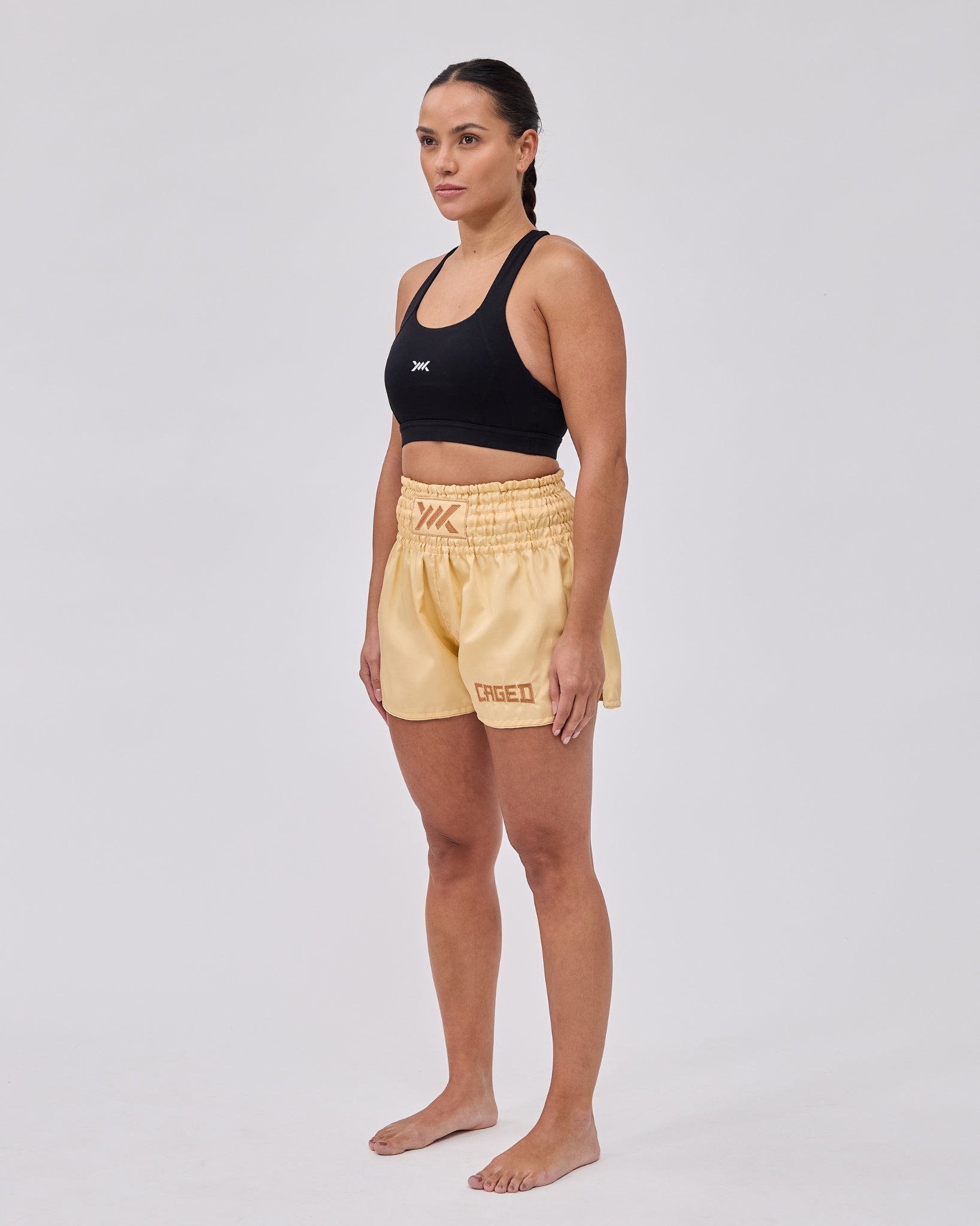 Caged Classic Muay Thai Shorts - Peach