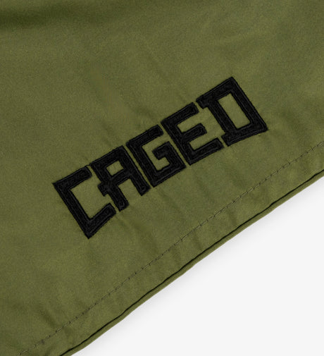 Caged Muay Thai Shorts Classic - Kaki Groen/Zwart vrouw