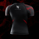 Hayabusa x UFC BJJ Rashguard Korte Mouwen Dames - Zwart/Rood