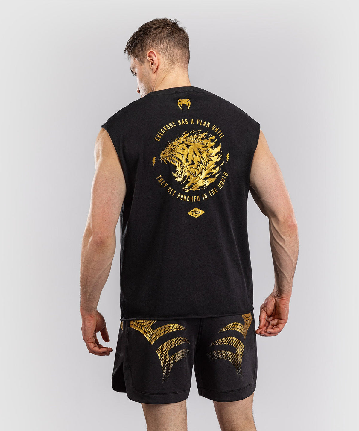 Venum x Mike Tyson T-Shirt Tiger Mouwloos - Zwart/Goud