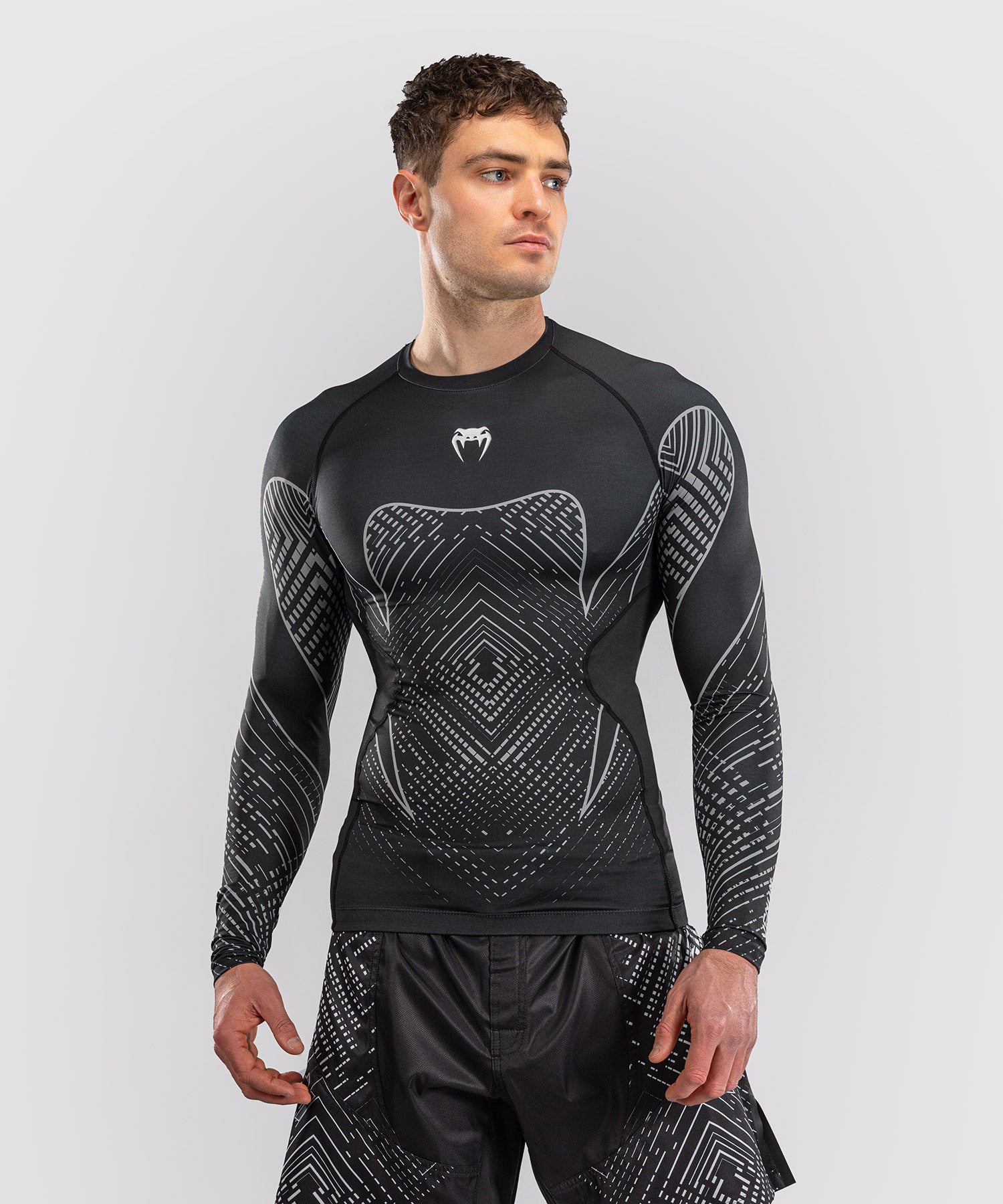 Venum Rashguard Midnight Fury Long Sleeves – Black/Grey/Silver