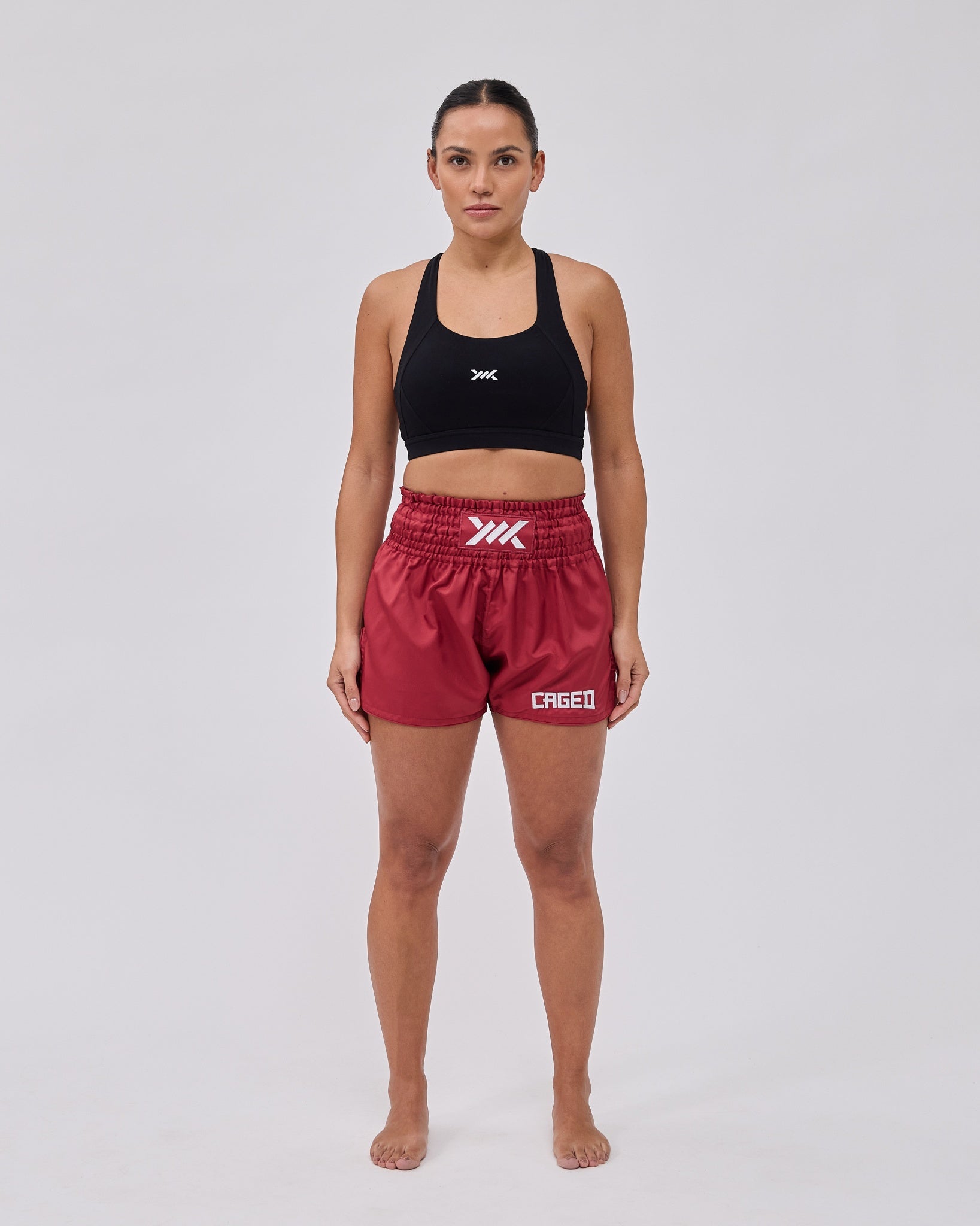 Caged Classic Muay Thai Shorts - Bordeaux Rood