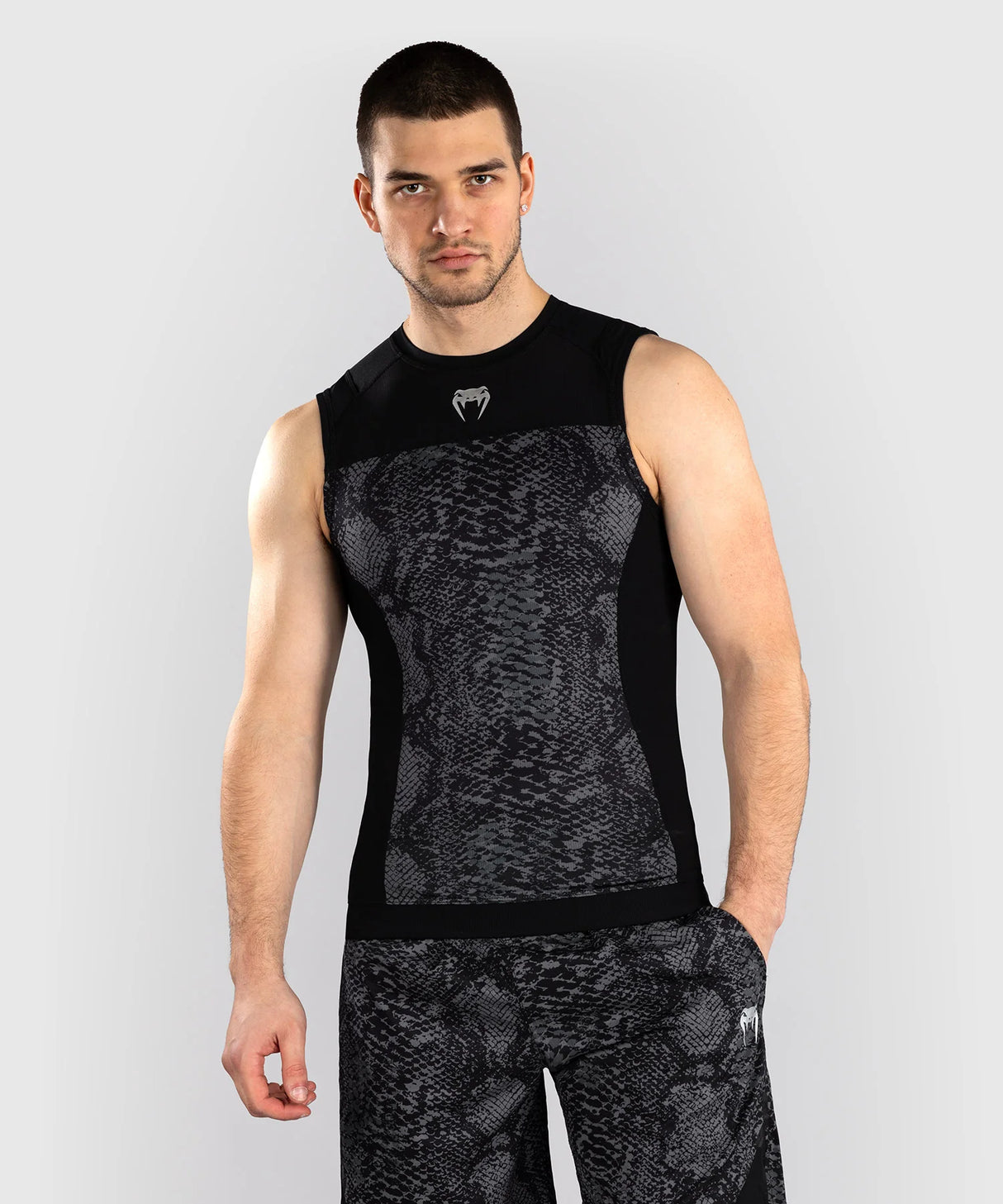 Venum Rashguard Mouwloos G-Fit Scales - Zwart/Grijs