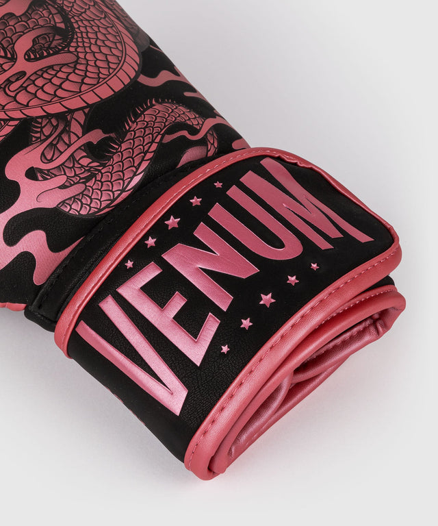 Guantes de boxeo Venum Impact Dragon's Flight – Negro/Rosa Metálico