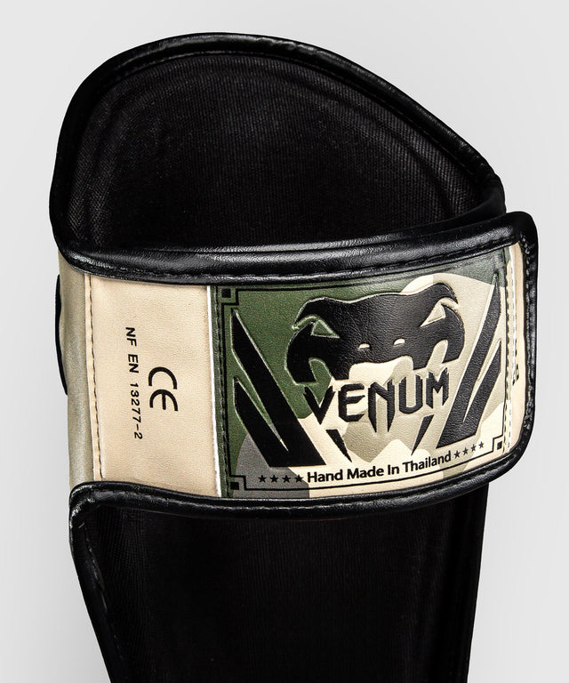 Venum Elite Shin Guards - Khaki/Off-white