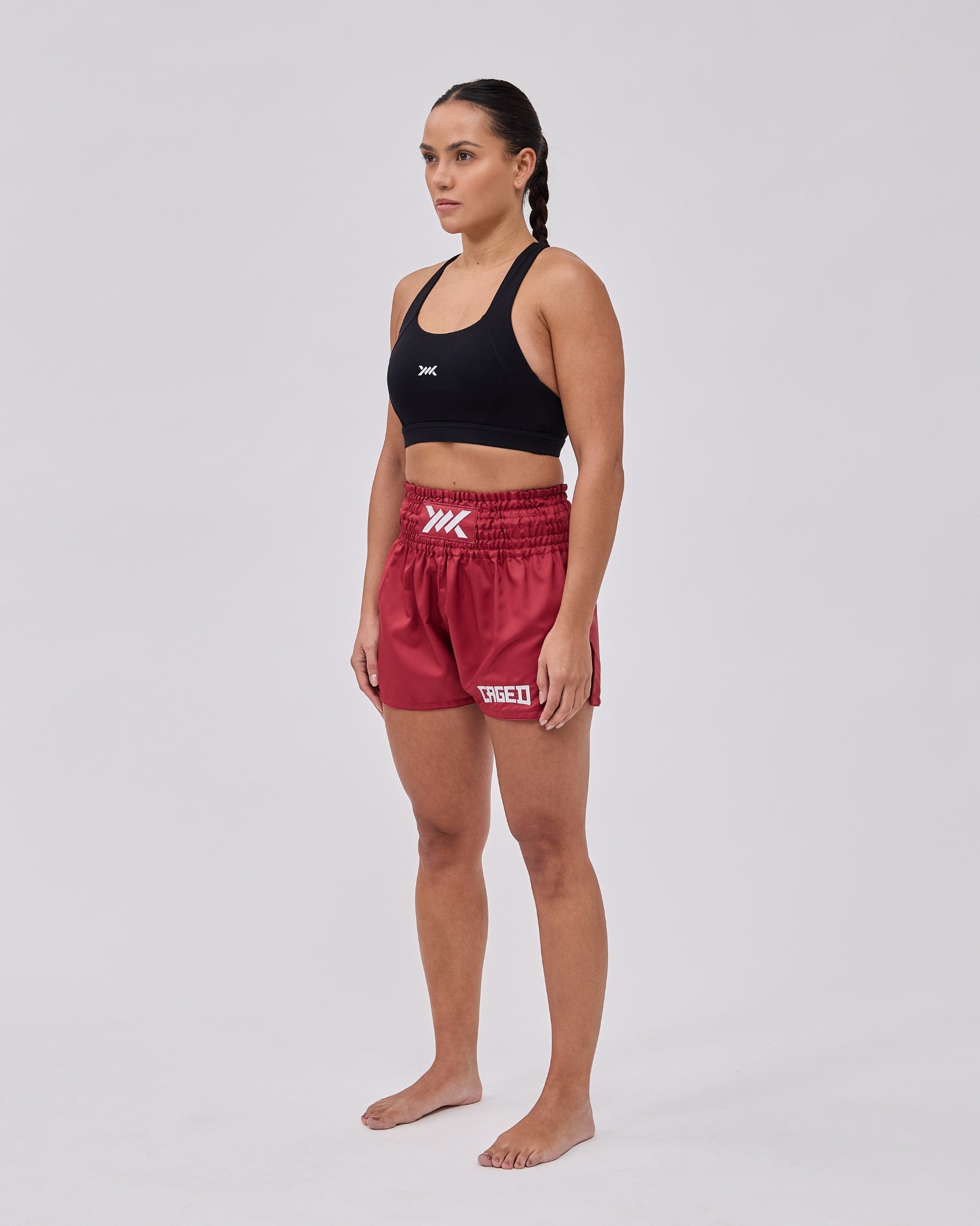 Caged Classic Muay Thai Shorts - Bordeaux Rood