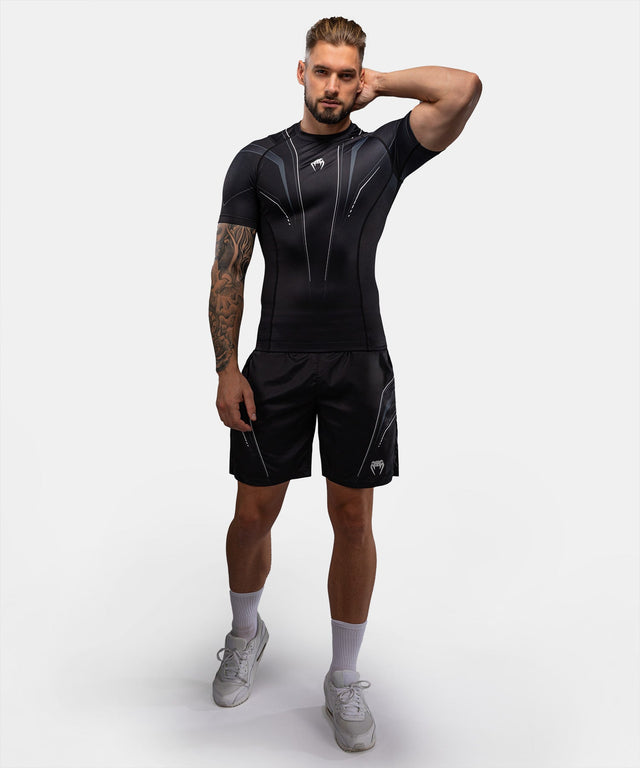 Venum Rashguard Streamline Korte Mouwen - Zwart/Wit
