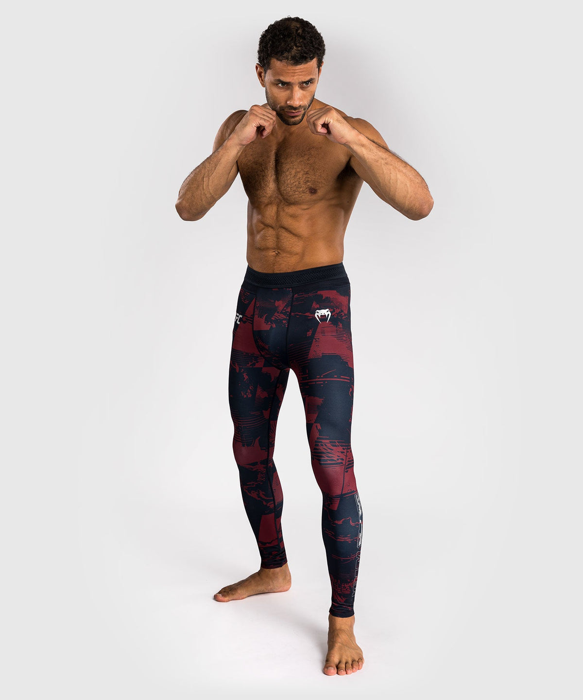 Venum UFC Compressiebroek Zenith - Marineblauw/Bordeauxrood/Zilver