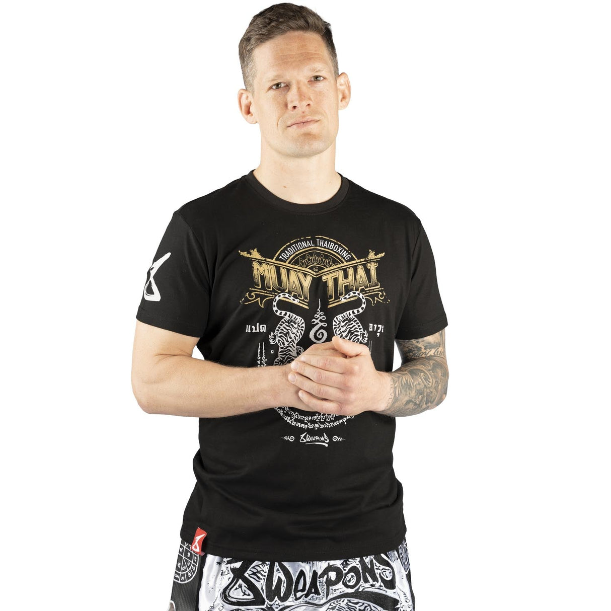 8 WEAPONS T-Shirt Sak Yant Tigers - Zwart