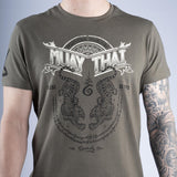 8 WEAPONS T-Shirt Sak Yant Tigers - Olijf