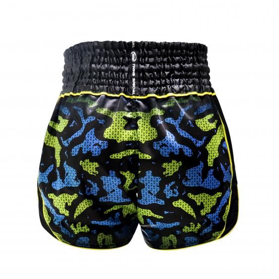 Twins Muay Thai Shorts TTBL Atlas - Zwart/Groen/Blauw