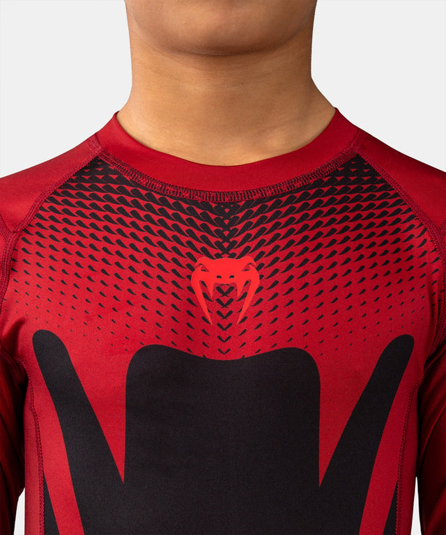 Venum Rashguard Attack Lange Mouwen Kinderen - Zwart/Rood