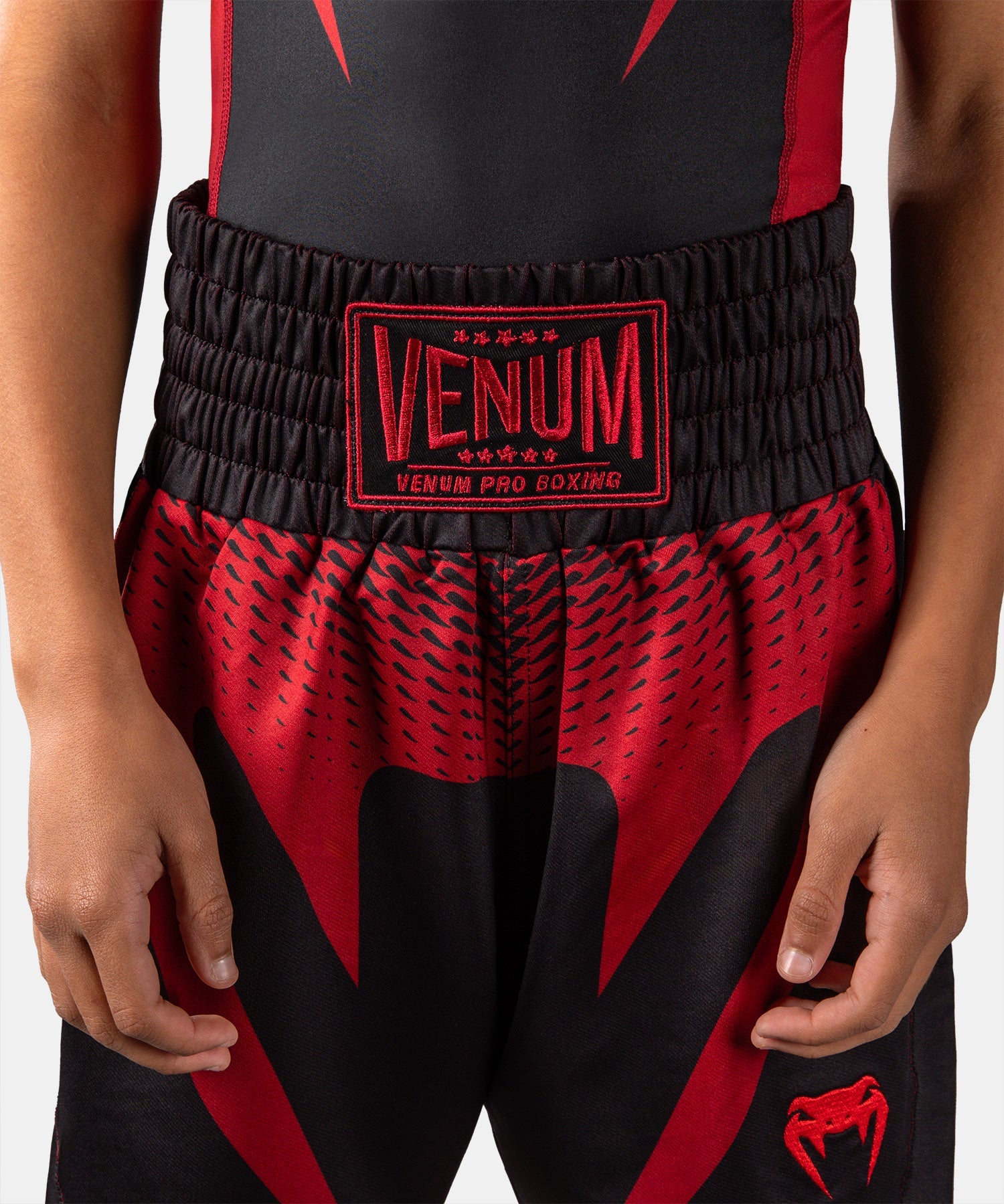 Boxerské trenky Venum Attack – Dětské – Černé/Červené