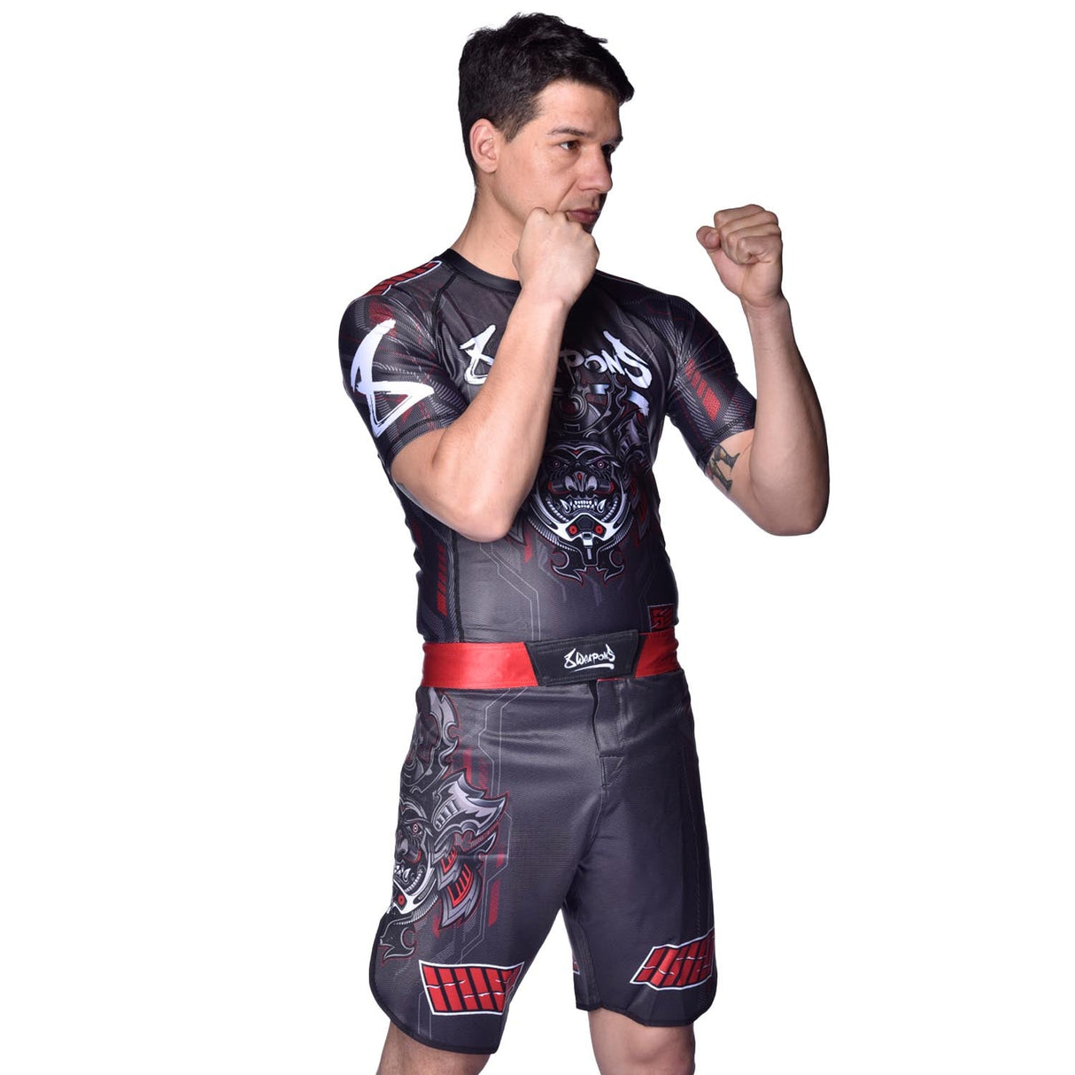8 WEAPONS MMA Shorts Samurai 2.0 - Zwart/Rood