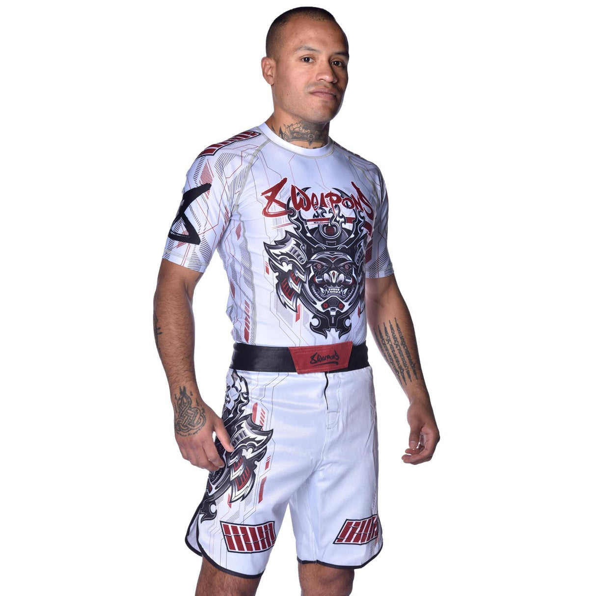 8 WEAPONS MMA Shorts Samurai 2.0 - Wit/Rood