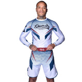 8 WEAPONS MMA Shorts Shift - Wit/Navy/Rood