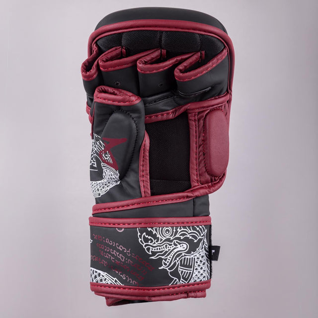 Guantes de MMA 8 WEAPONS Sak Yant Naga – Negro/Rojo Púrpura