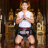 8 WEAPONS Muay Thai Shorts Bangkok - Zwart/Wit