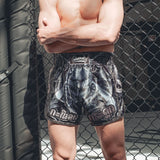 8 WEAPONS Muay Thai Shorts Bone Island - Zwart