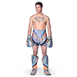 8 WEAPONS Muay Thai Shorts Shift - Ijsgrijs/Oranje