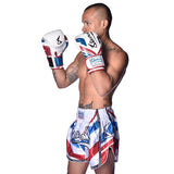 8 WEAPONS Muay Thai Shorts Shift - Wit/Navy/Rood