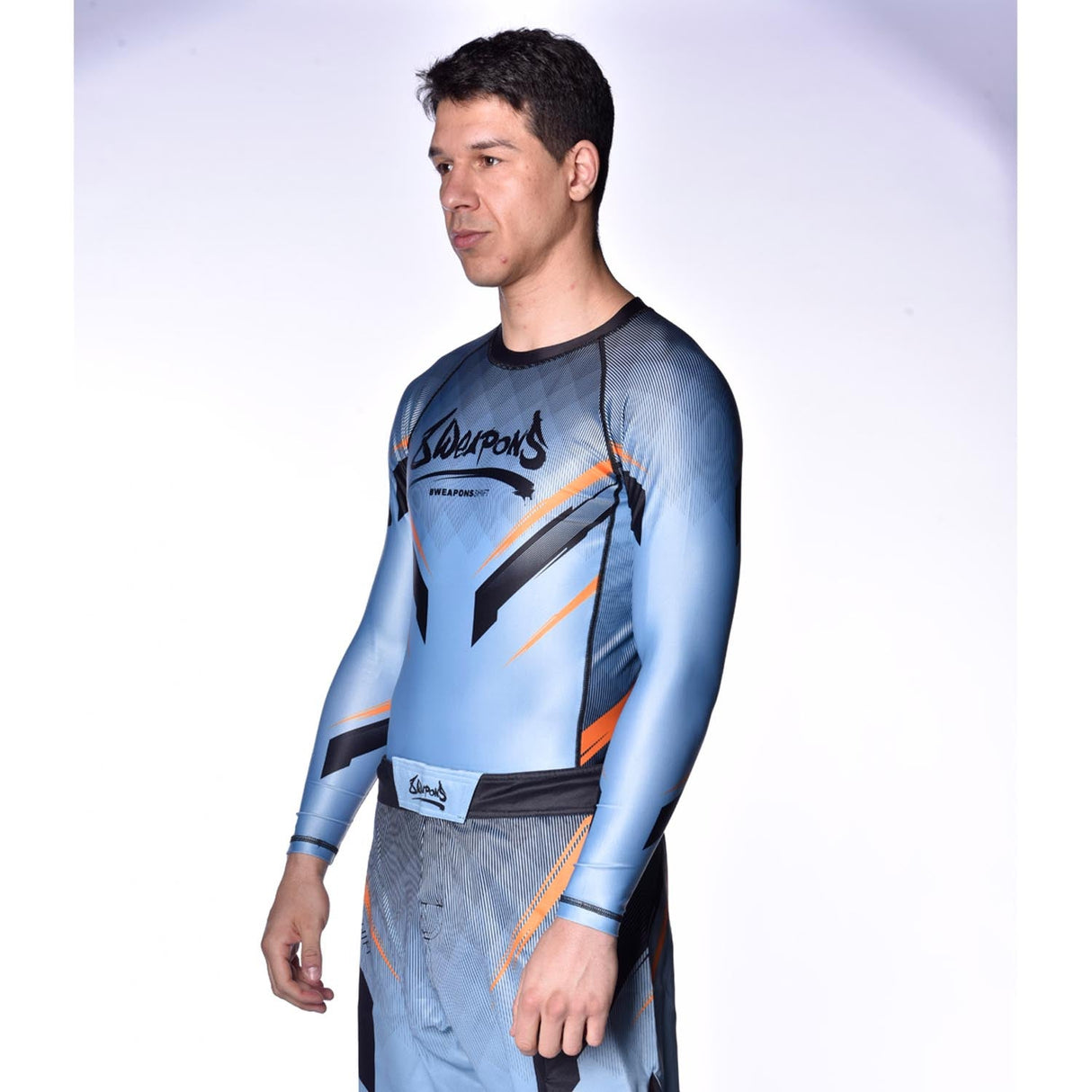 8 WEAPONS Rashguard Shift – Ice Grey/Orange