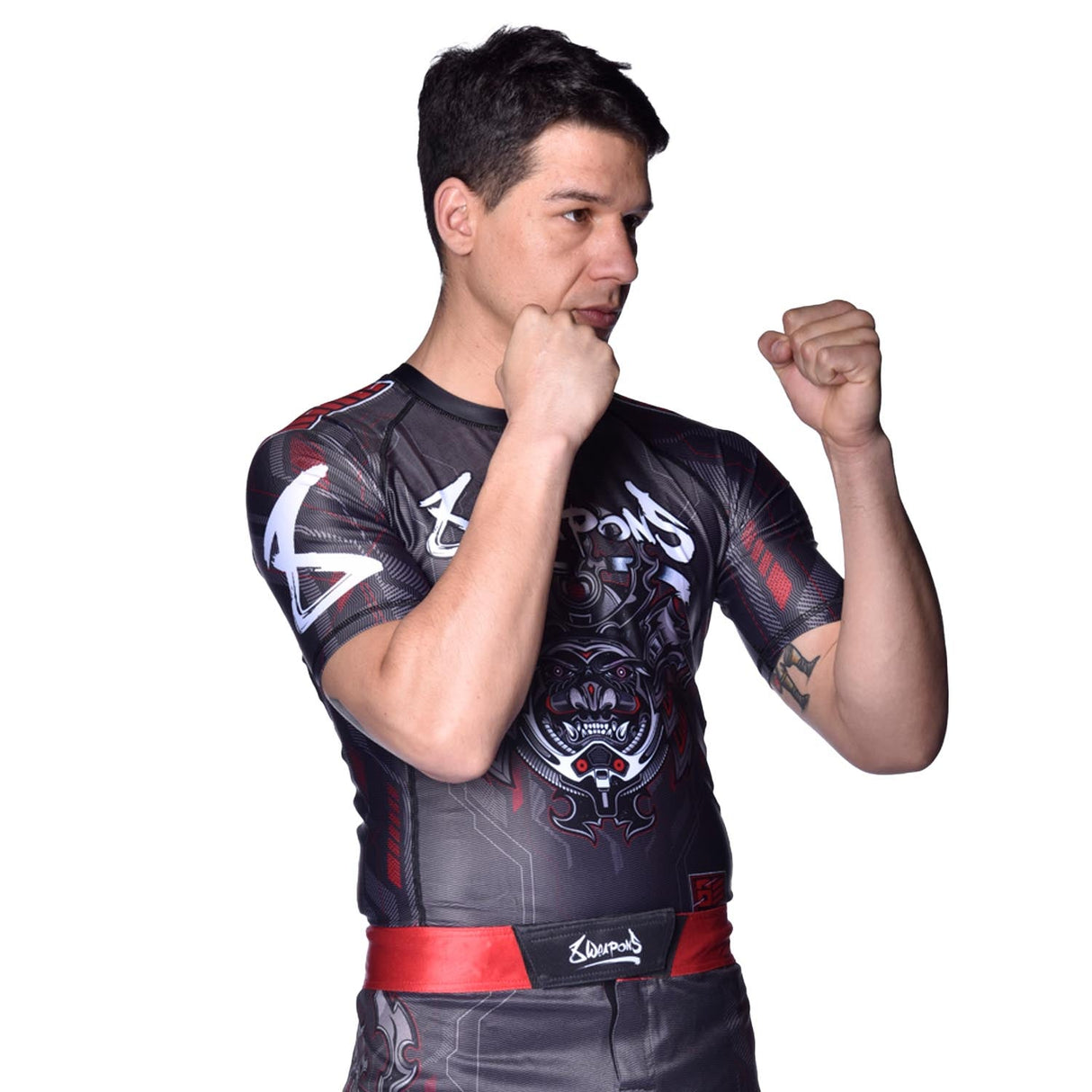 8 WEAPONS Rashguard Samurai 2.0 - Zwart/Rood