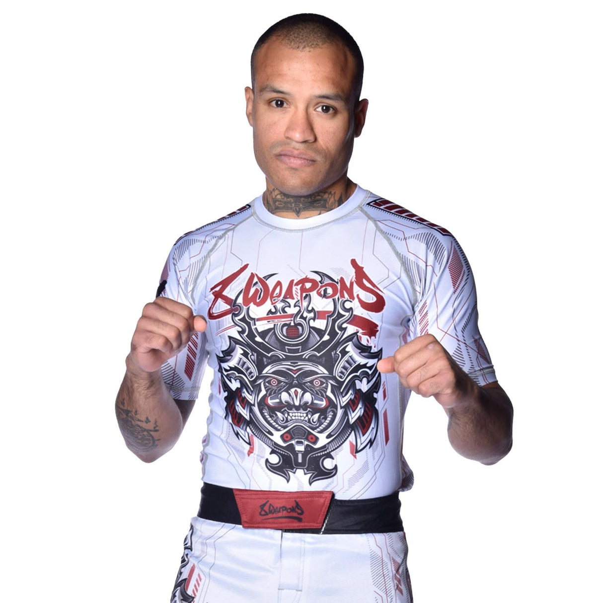 8 WEAPONS Rashguard Samurai 2.0 - Wit/Rood